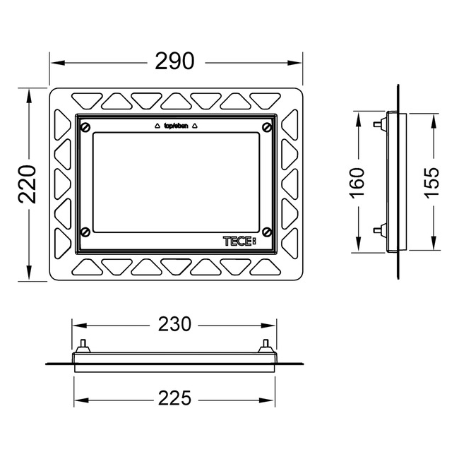 Tece flísarammi Gler Svartur