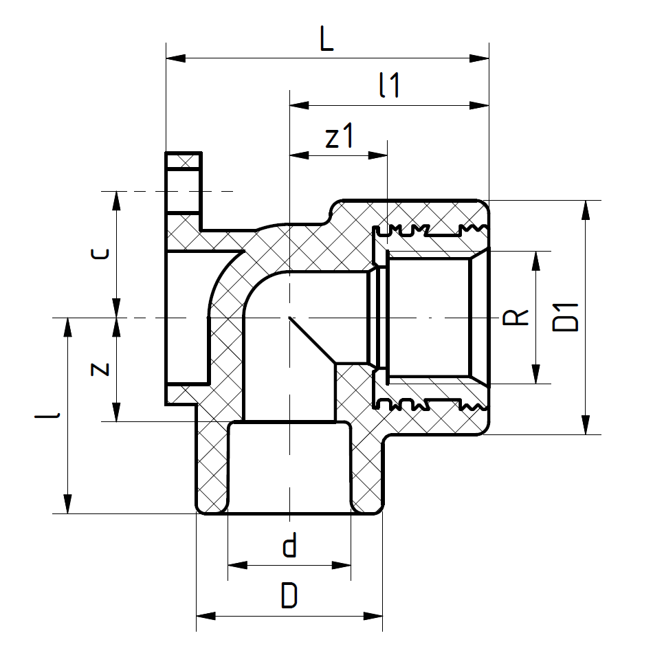PPr FS Vegghné 25 x 3/4" Rautt