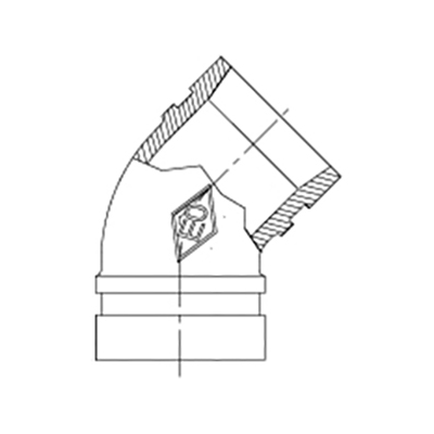 Gróp hné 11/4" 45ø galv (ks)