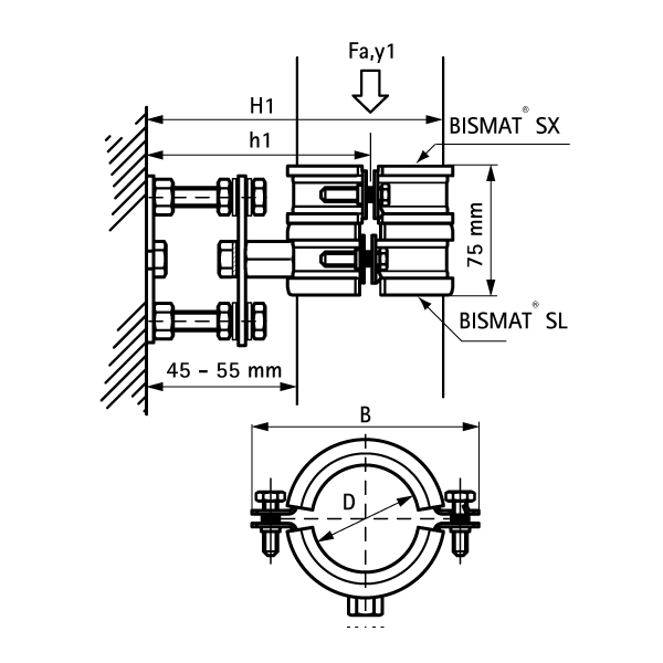 Bismat1000 DN100 hljóð.ein.fes