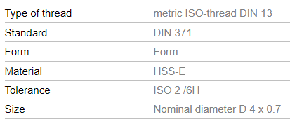 Vélsnittappi snúinn og bor saman í pakka 4mm