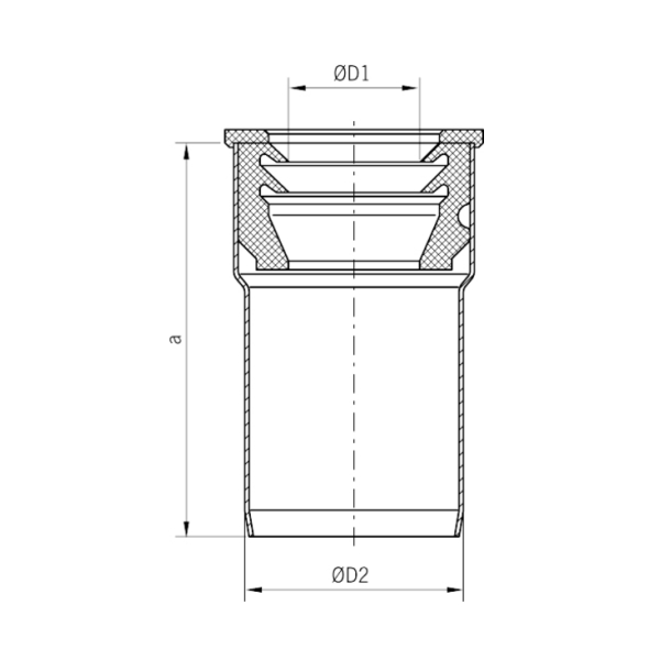 Minnkun m. gúmmí 50/40 ryðfrí