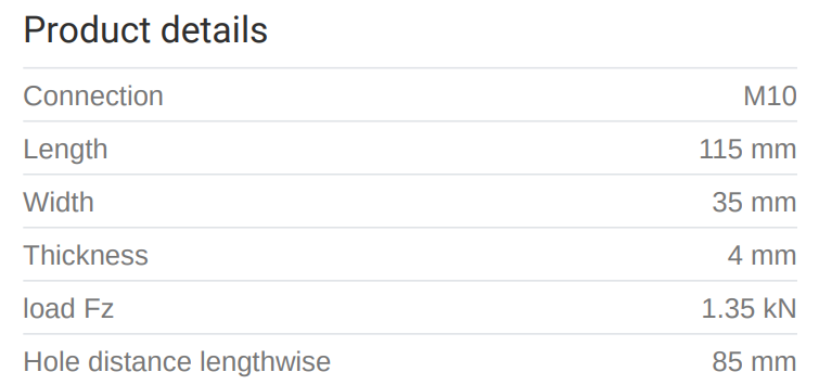 Ryðfr. fótskór 10mm 316