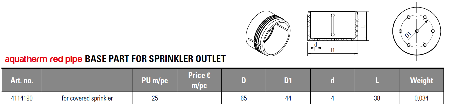PPr FS Base plata f/sprinklerd