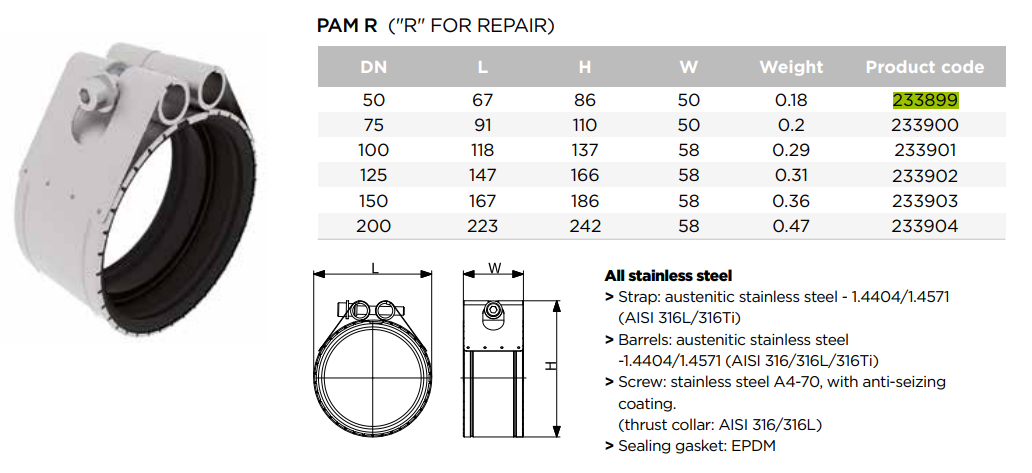 POTT/KML CV KLEMMA  75 MM