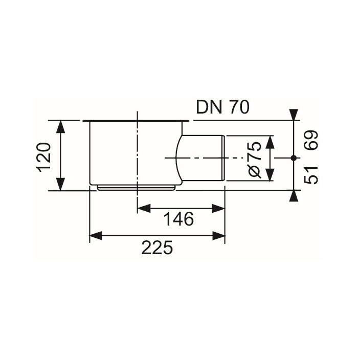 TECE drain Vatnslás 1,2l/s / 148mm