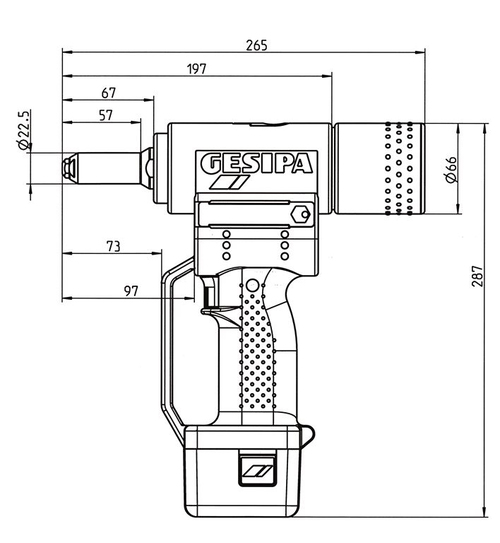 Hnoðbyssa Gesipa 14.4V