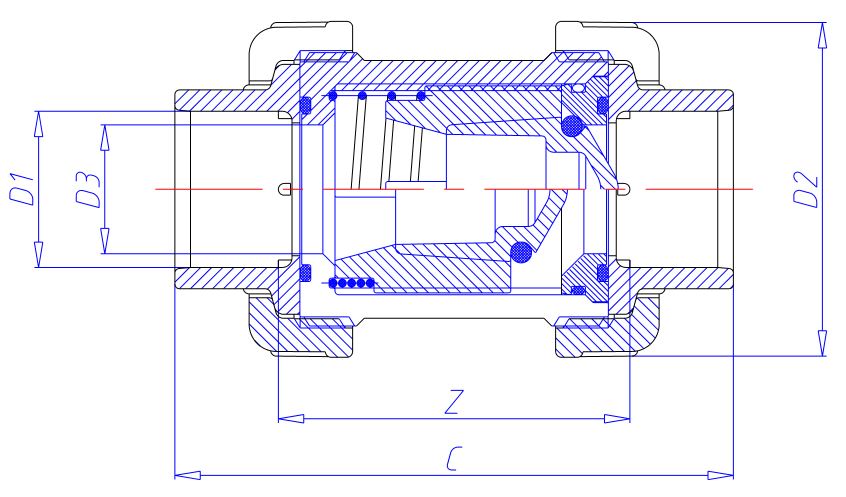 Einstreymisloki 32 M.Union PN16 UPVC