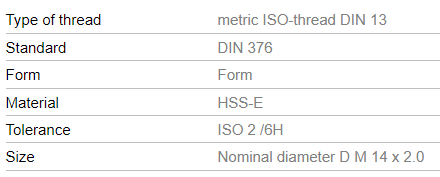 Vélsnittappi snúinn og bor saman í pakka 14mm