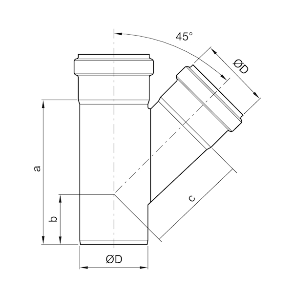 Grein 75/45° ryðfrí