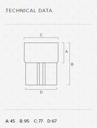 Niðurfalsmúffa 75/70 svört