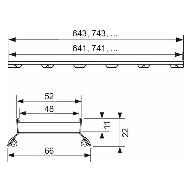 TECE Drain Plate II Flísarist 100 cm