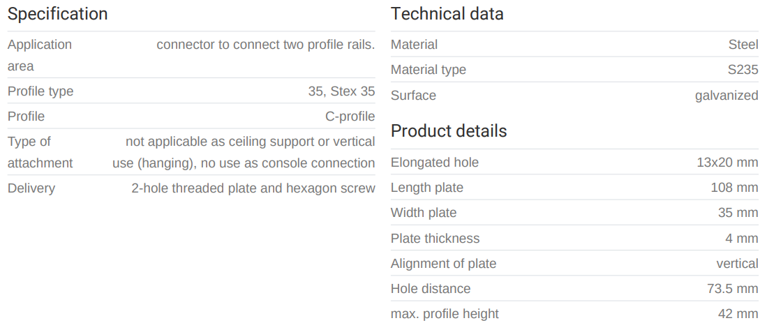 Mefa lóðrétt samsetning f/brautir 35