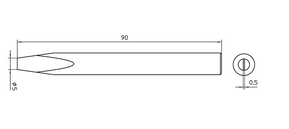 Lóðspíss 5,0mm SPI-81C, Beinn