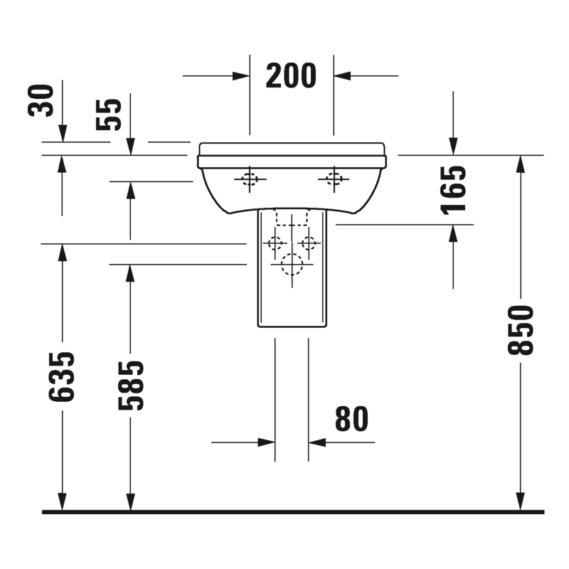 Duravit Starck 3 vegghandlaug 45x32 cm