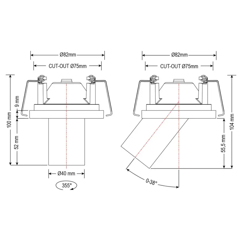 Dea Charon XS hvítt/hvítt 7W 2700K 490lm