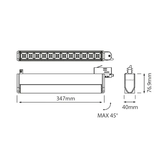 Dodici Track 1650lm 930 Hvítur 19.5W 30° IP20 on/off