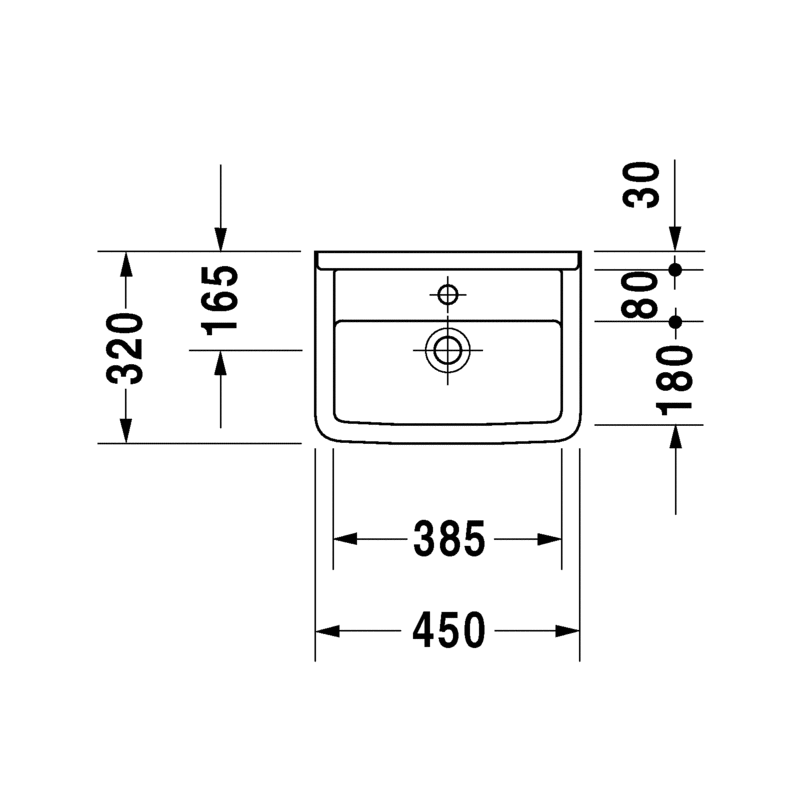 Duravit Starck 3 vegghandlaug 45x32 cm