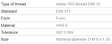 Vélsnittappi og bor saman í pakka 8mm
