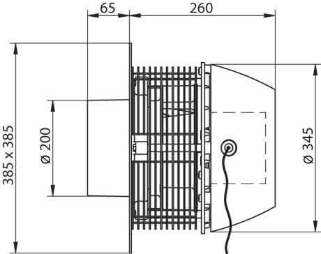 Veggblásari VVR 200-4 1x230V