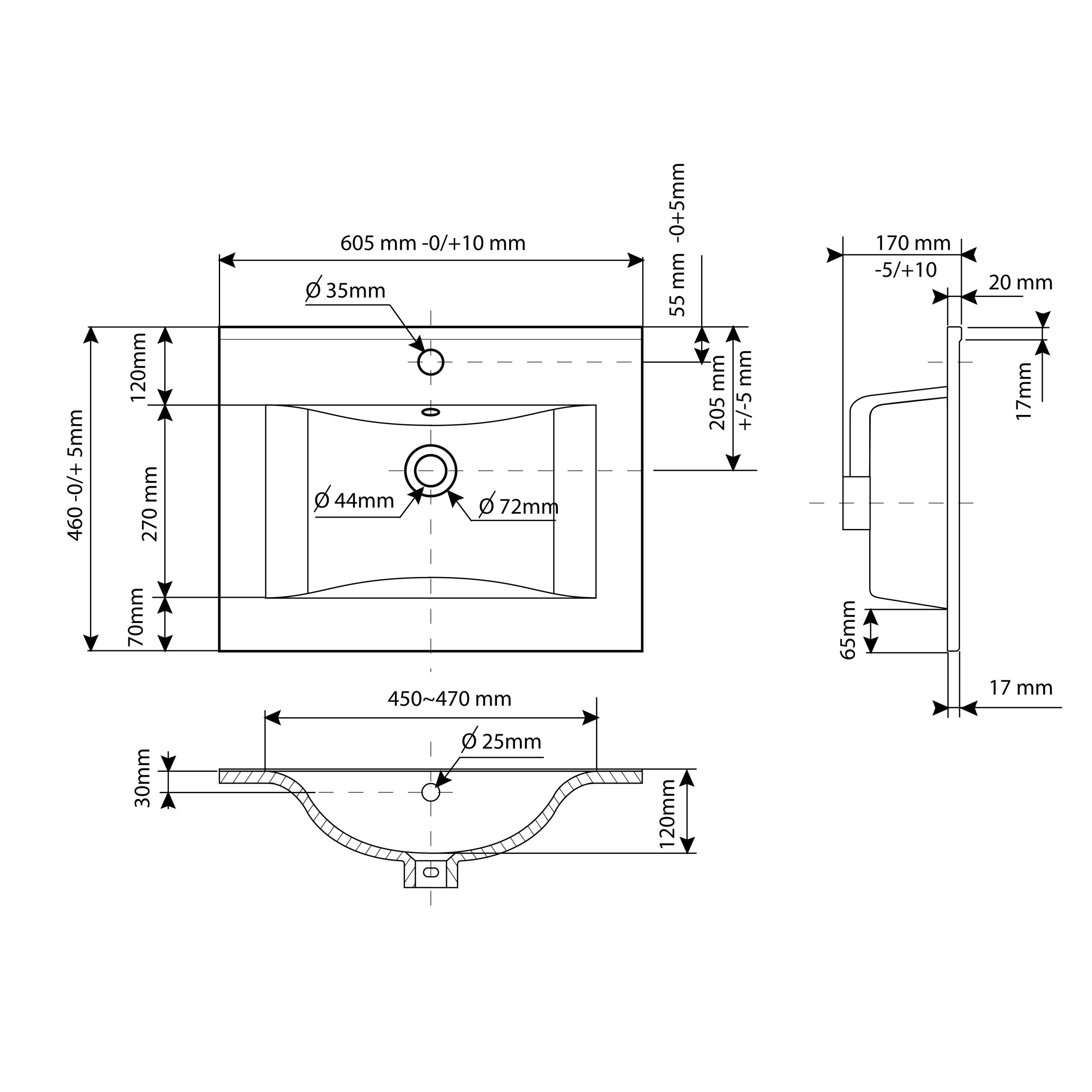 NORTIQ Allibert Soft vaskur 60 cm