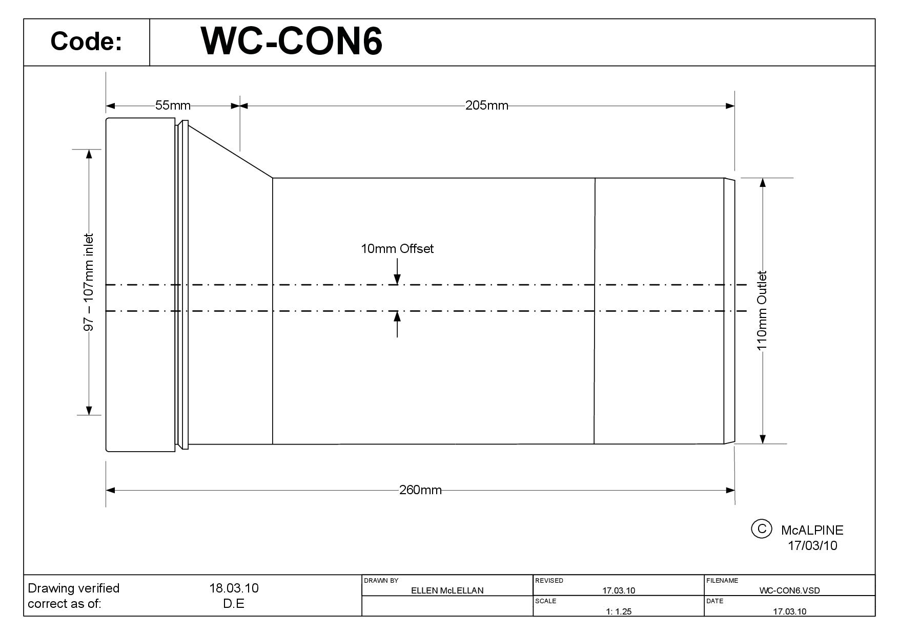 Wc hólk hjá.2cm 110 26cm CON6