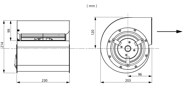 Blásari tvöfaldur DFE 133-2
