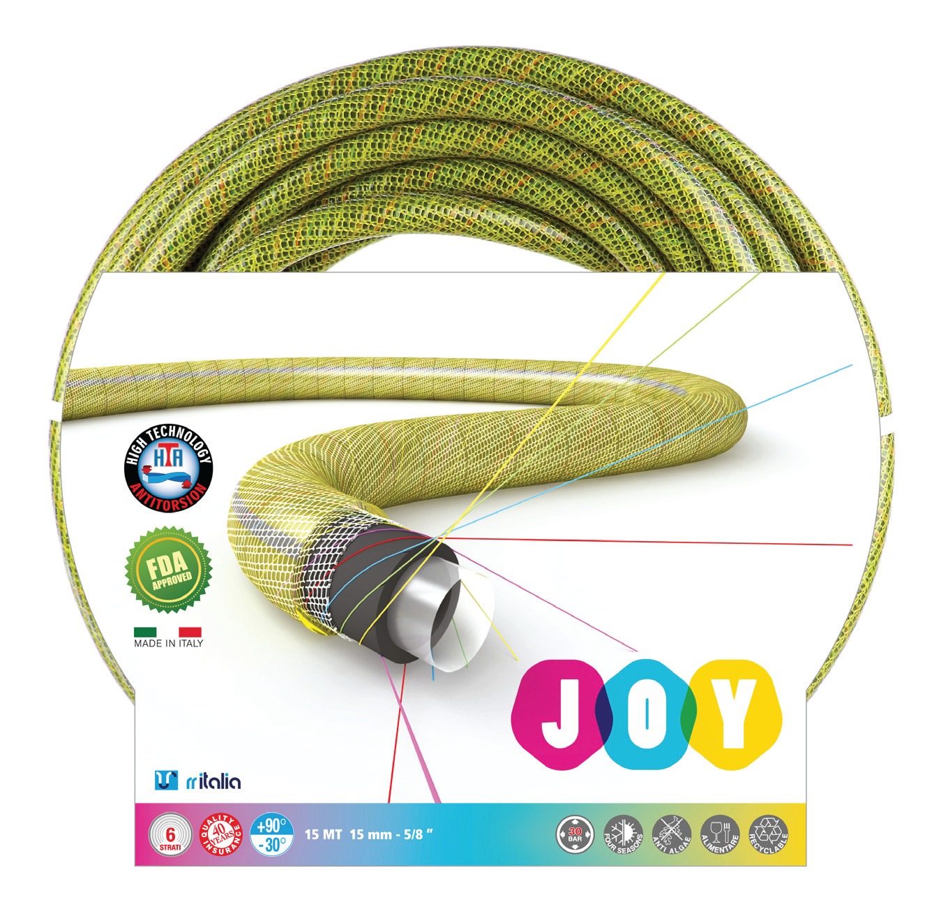 Garðslanga 15m JOY gul