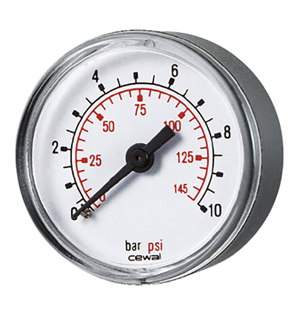 Þrýstimælir 10 Bör 50mm - Bak