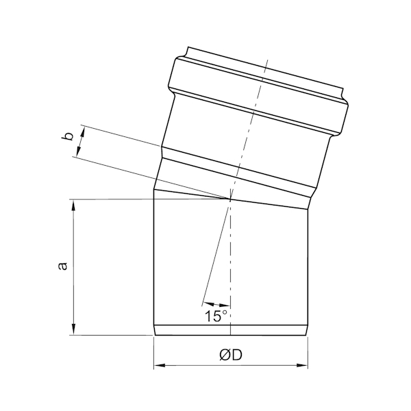 Hné 75/15° ryðfrítt