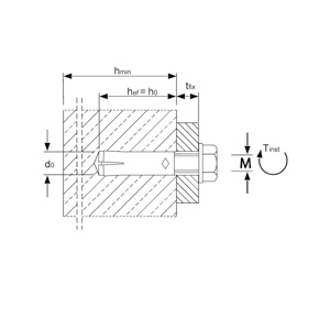 Múrhulsur 12mm járn 12/50