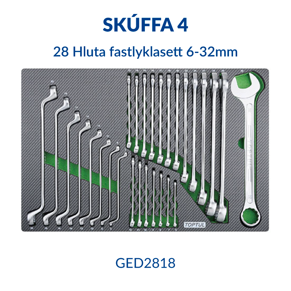 Verkfæravagn S5 340 hluta ABS toppur