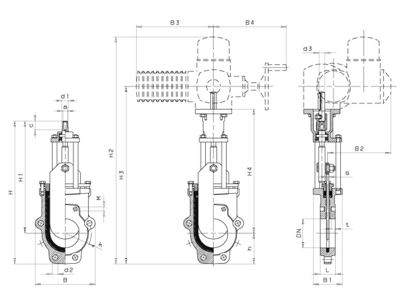 Hawle Hnífloki DN100 Skol PN10