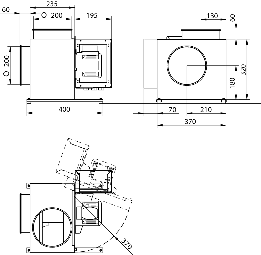 Boxblásari BESF 160-2 1x230V EC