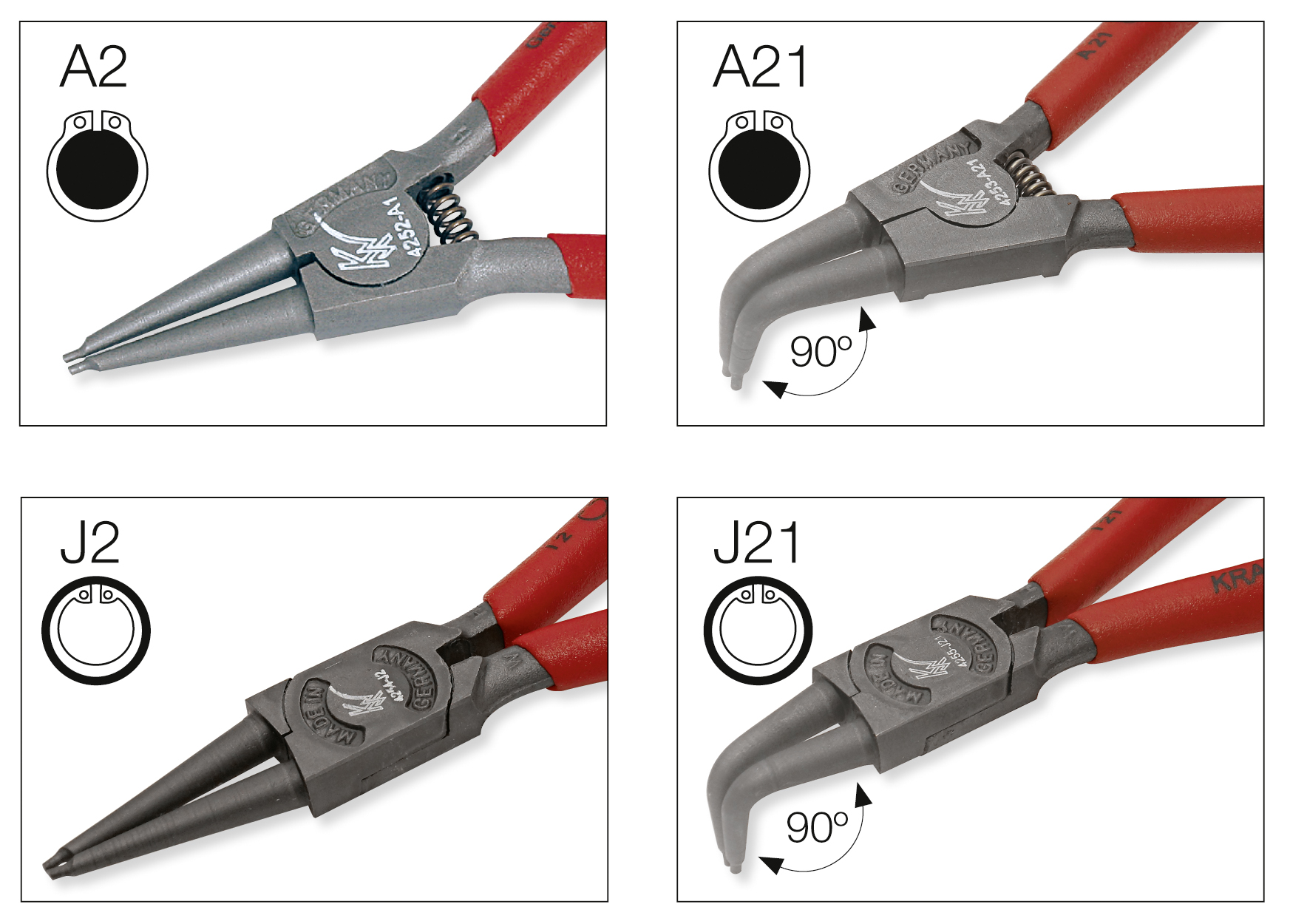 Splittatangir sett 4stk