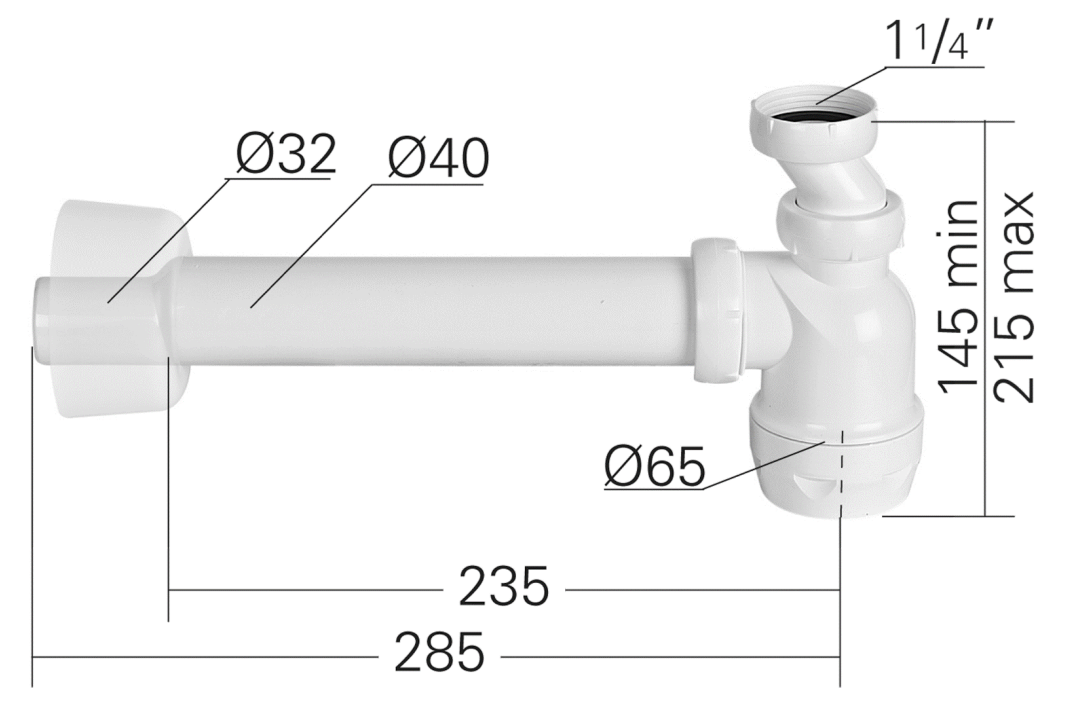 VATNSLÁS PLAST 32/40 HVÍTUR