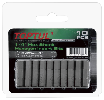 Sexkantbiti M6 - 10 stk