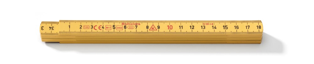 Tommustokkur plast gulur 1m Hultafors