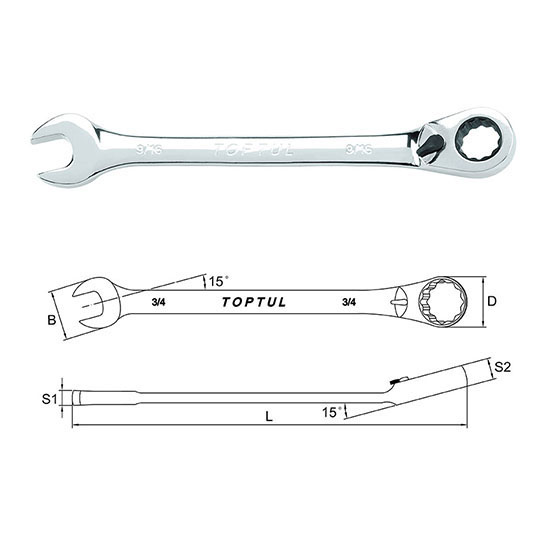 Skralllykill 9/16" M / skipti
