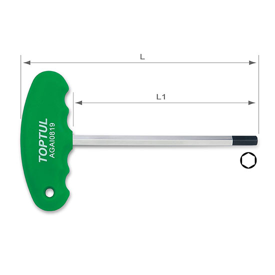 Sexk. T-type 4mm m/T-skafti