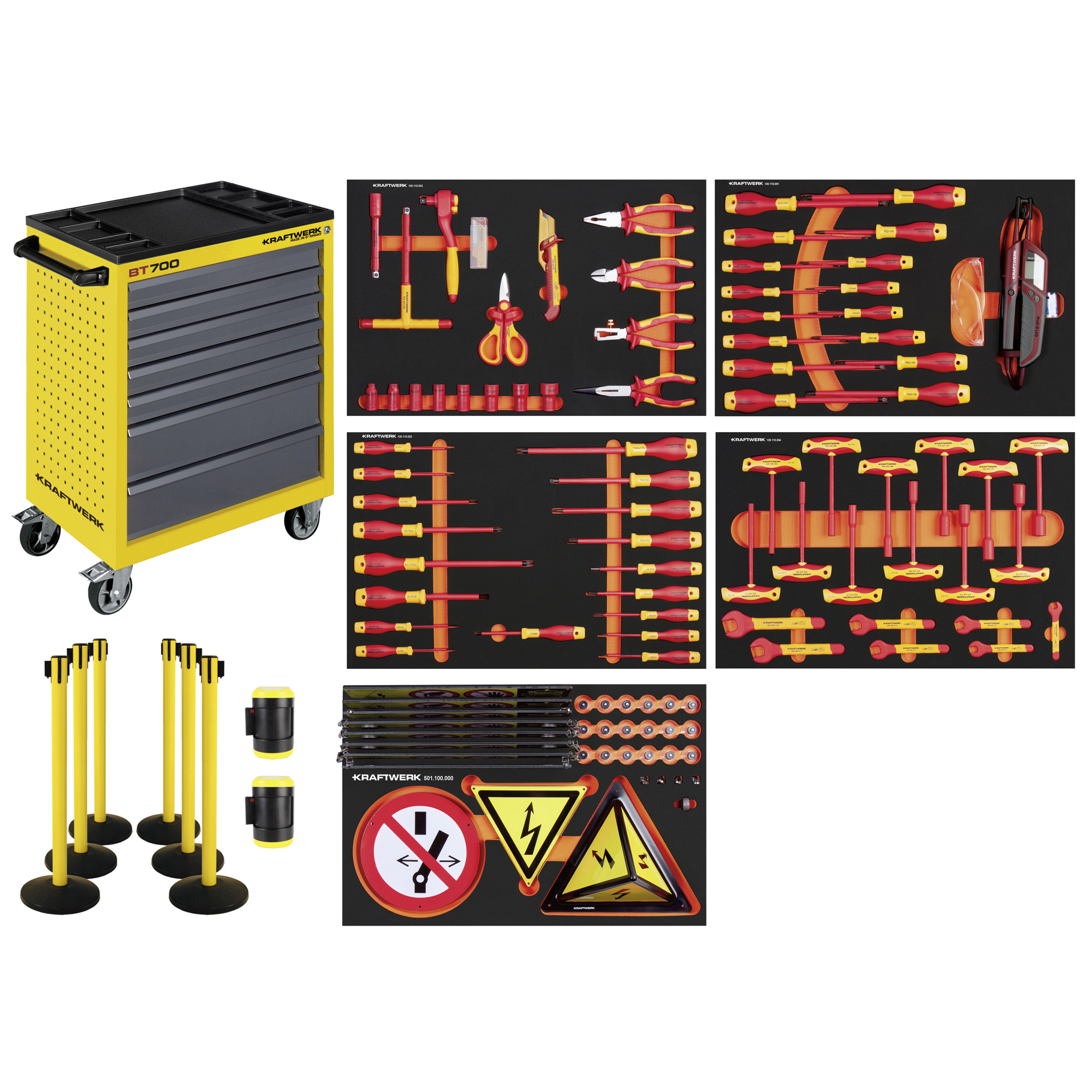 Verkfæravagn VDE / öryggissúlum