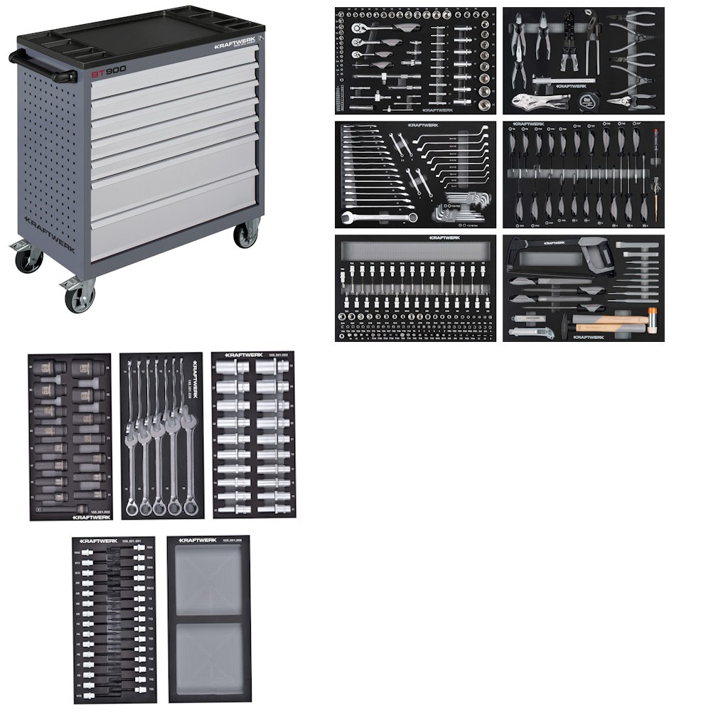 Verkfæravagn 7 sk BT900 með 382 verkfærum
