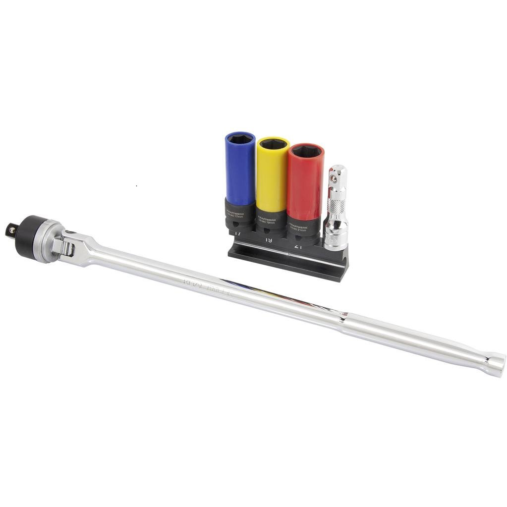 Felgutoppar sett 17-19-21mm með átaksskafti