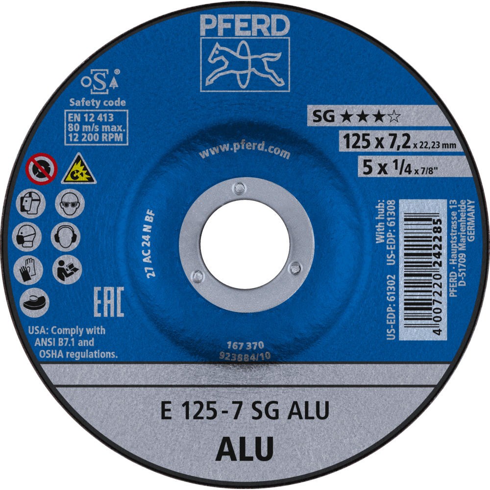 Slípiskífa 125x7,0mm Pferd Ál 