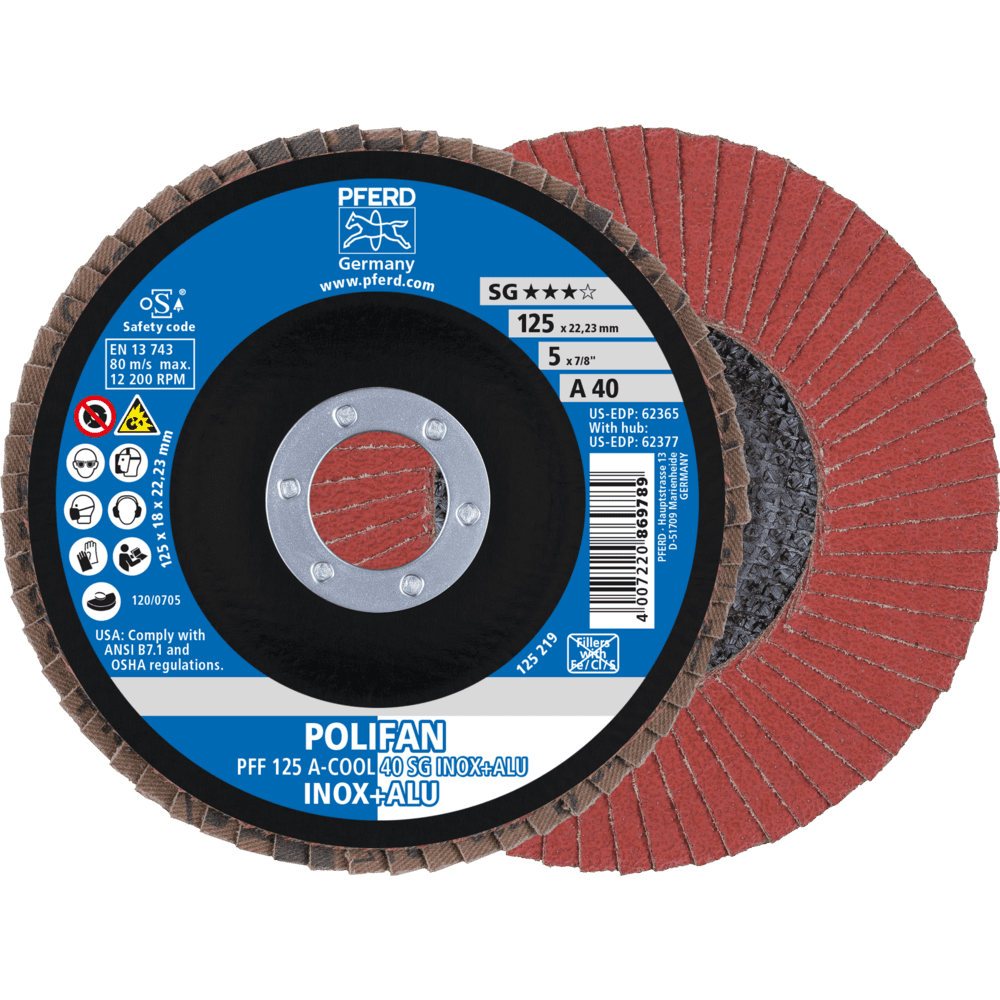 Flipaskífa 125 40CO Coo flöt - ryðfrítt og ál