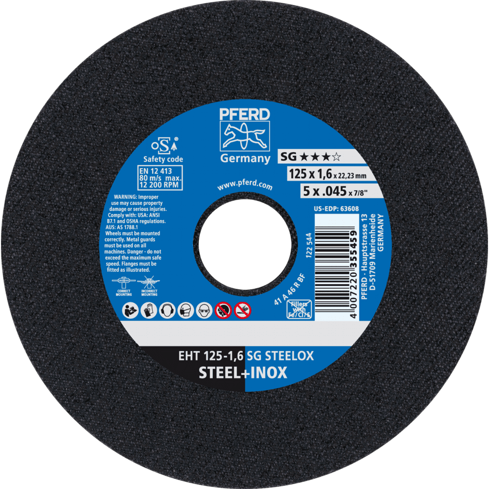 Skurðarskífa 125x1,6mm Pferd S