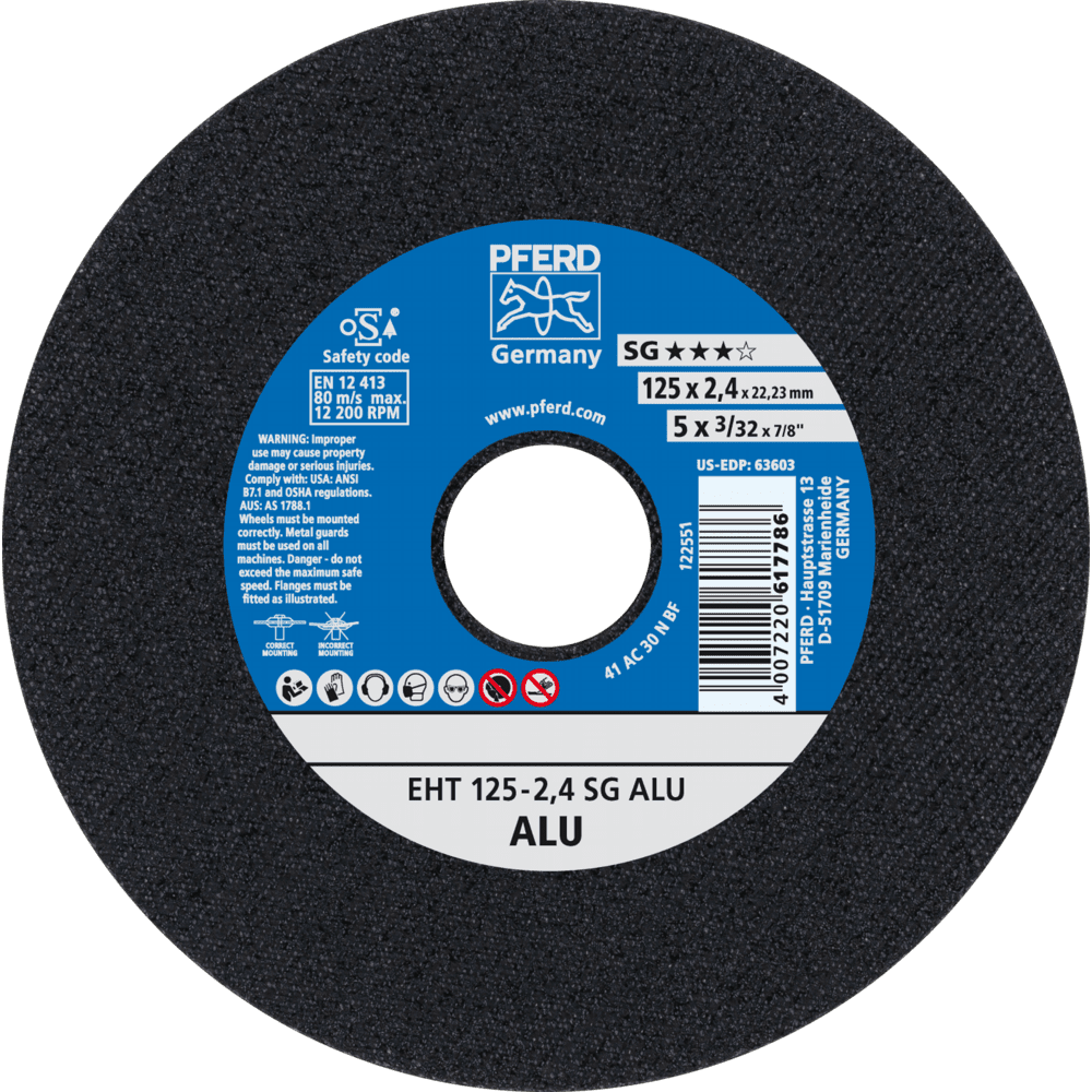Skurðarskífa 125x2,4mm Ál Pfer