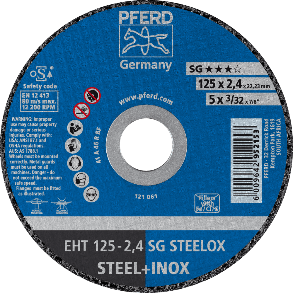 Skurðarskífa 125x2,4mm Pferd S