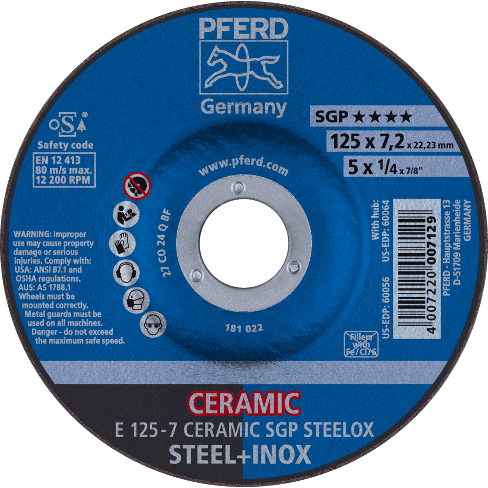 Slípiskífa 125x7,0mm Pferd Ceramic