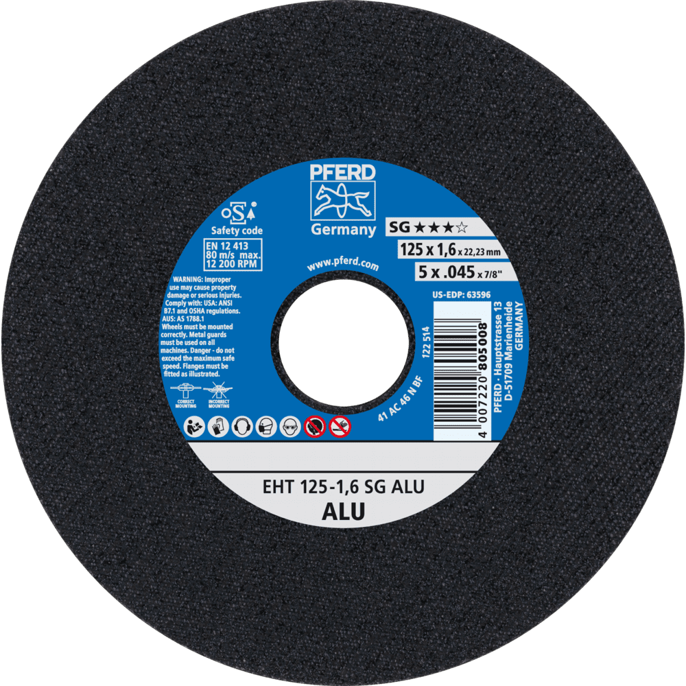 Skurðarskífa 125x1,6mm Ál Pfer